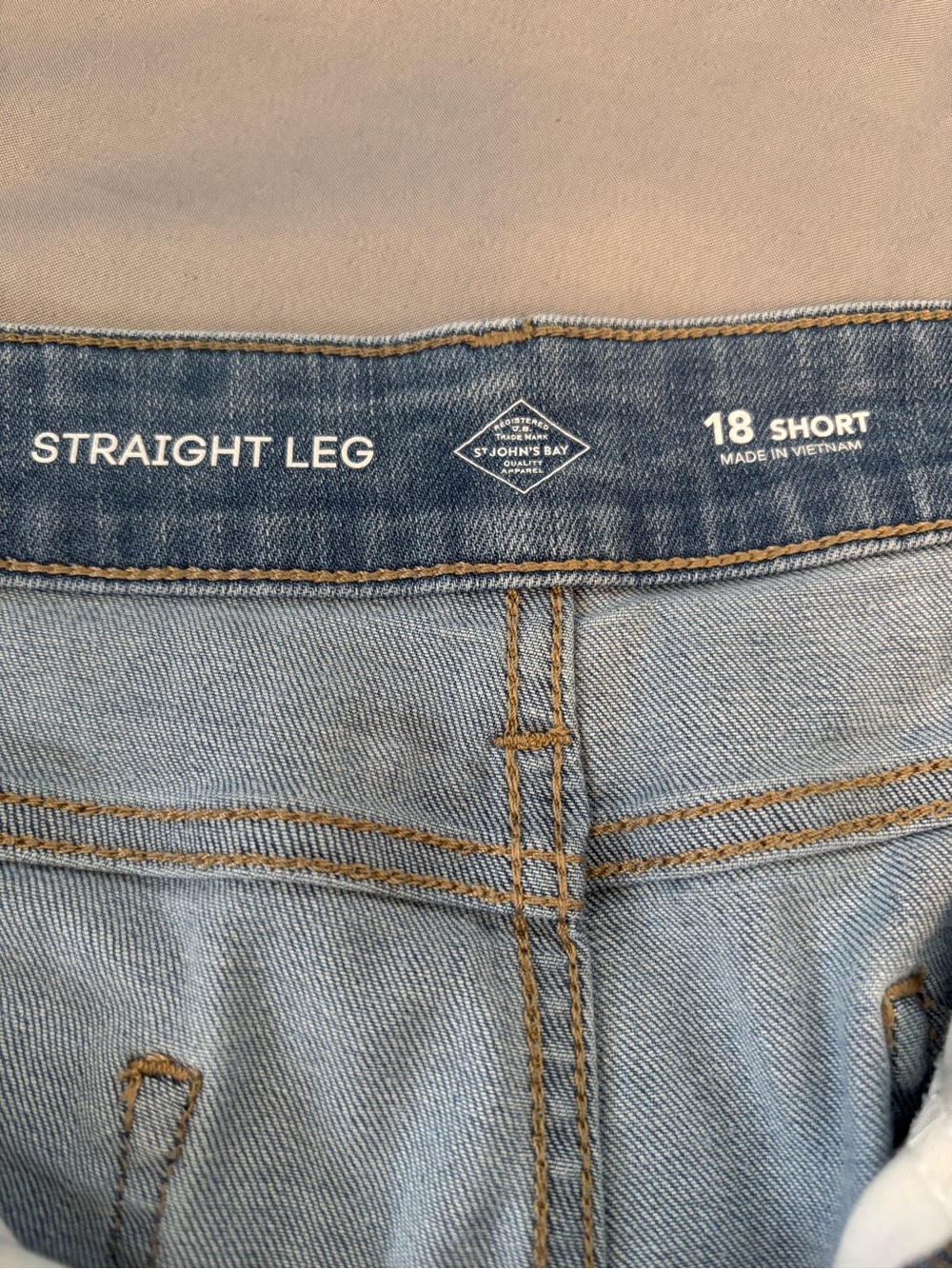 St John’s Bay Women’s Light Wash Jeans - Classic Straight Leg, Short Length - Picture 3 of 7